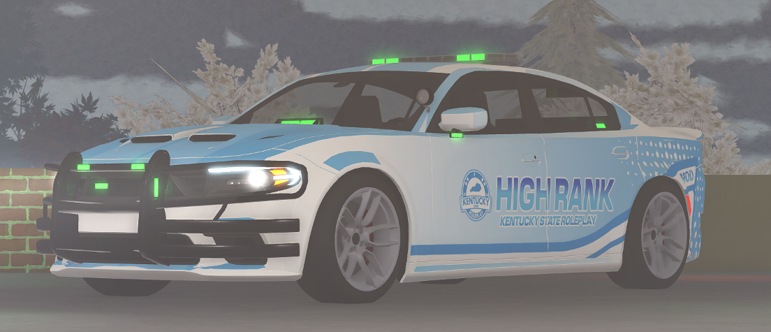 Highrank patrol vehicle in winter Kentucky livery