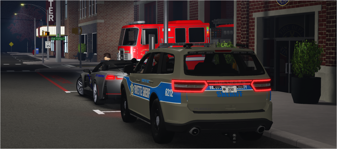 Fayette County Sheriff vehicle staged on a city street