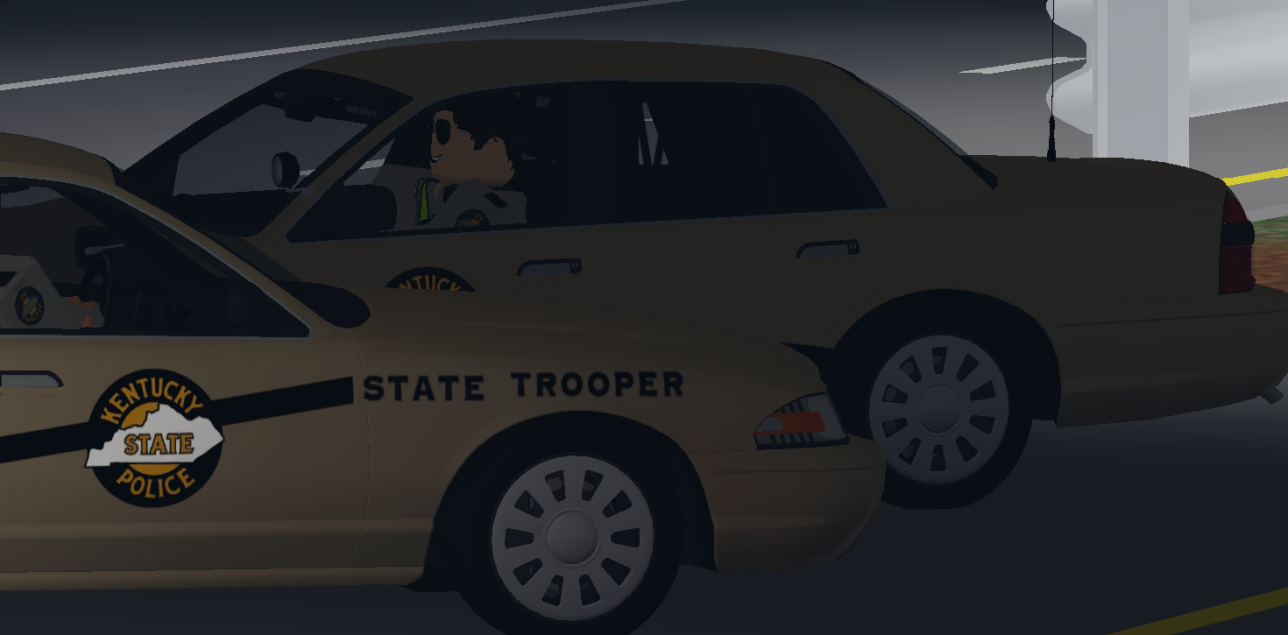 Kentucky State Police trooper vehicles during a stop
